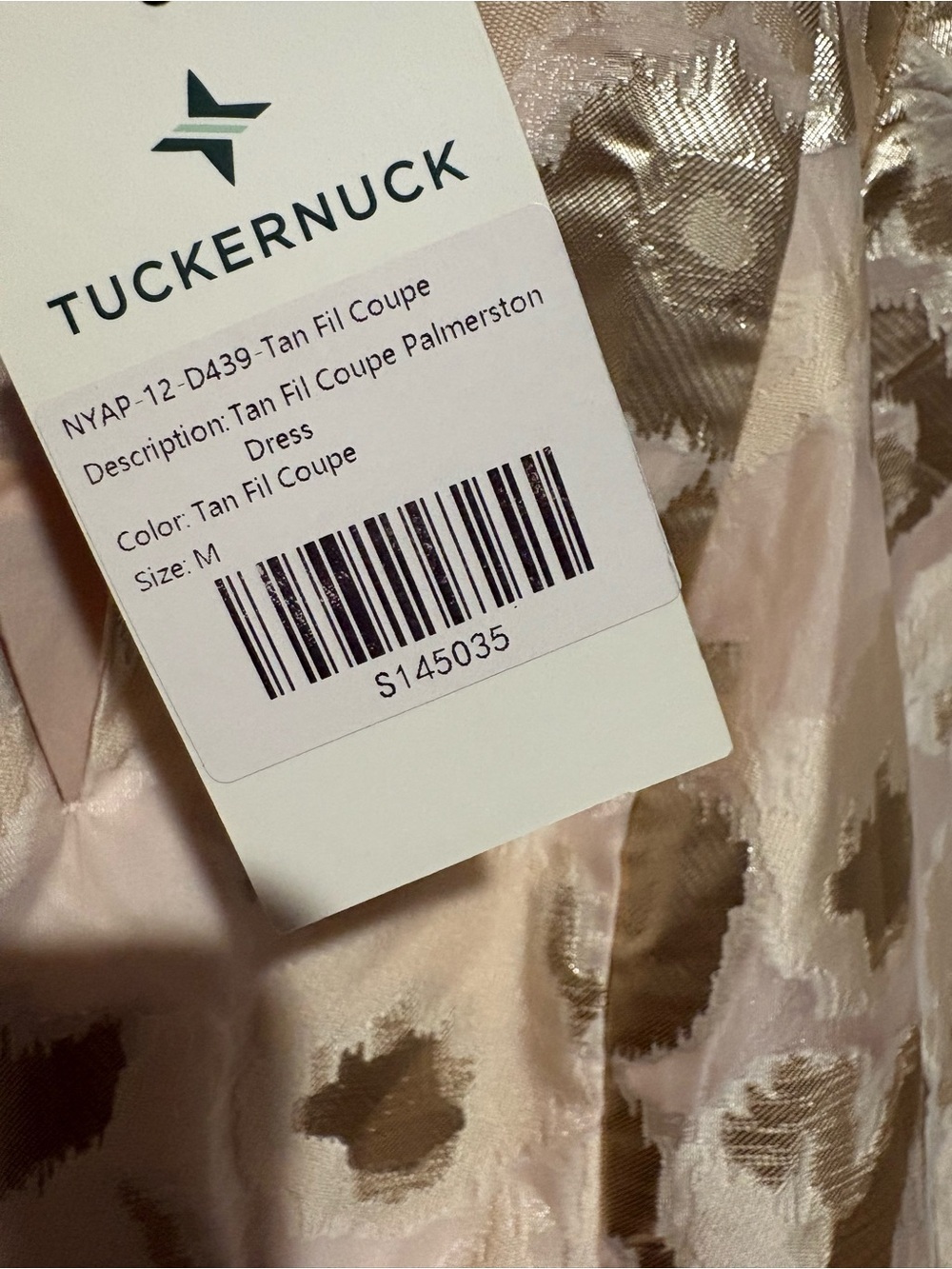 Tuckernuck Tan Fil Coupe Palmerston Dress M pockets - Picture 5 of 9